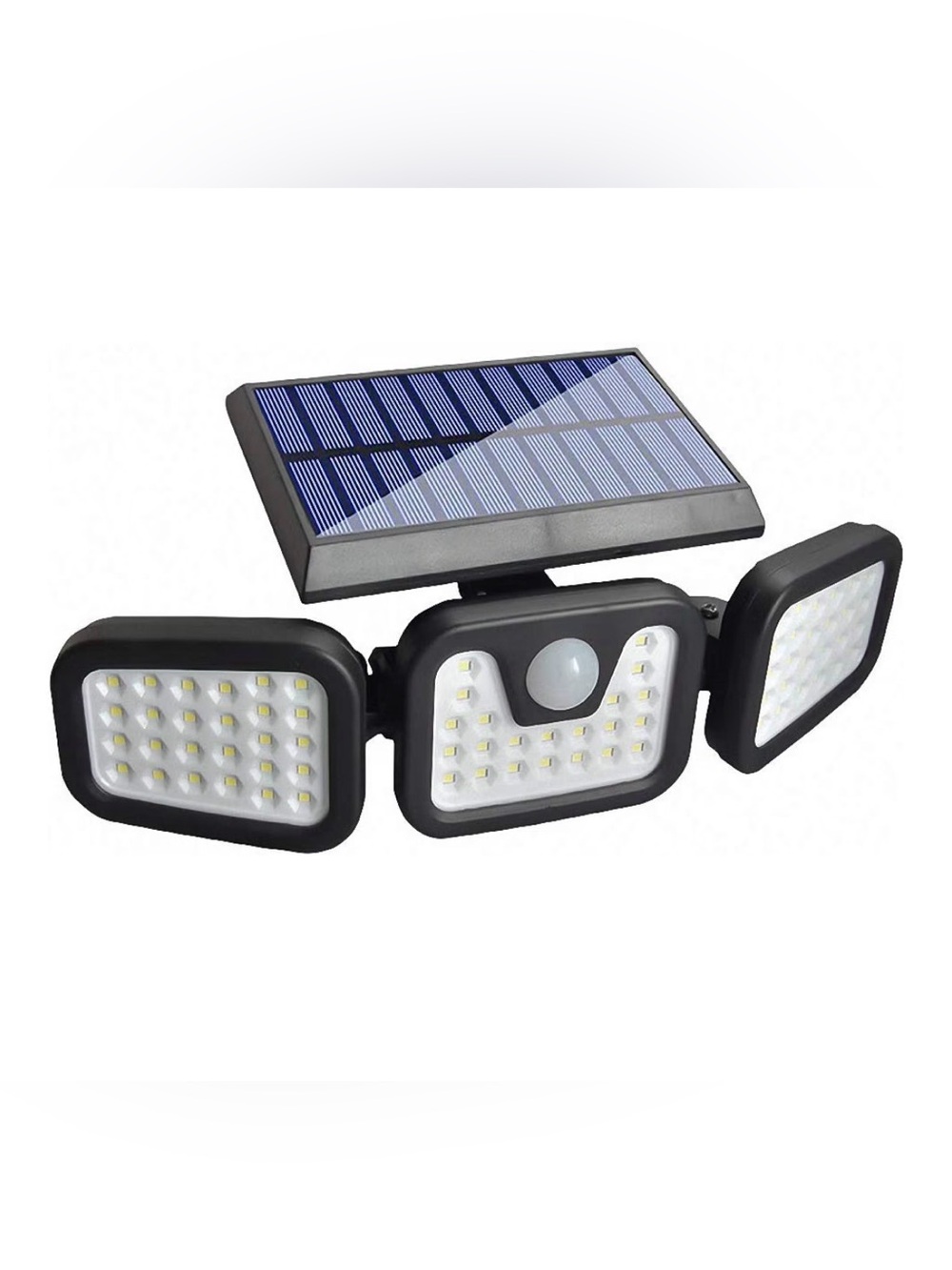 Split Solar-Powered Outdoor Motion Sensor LED Floodlight - Black